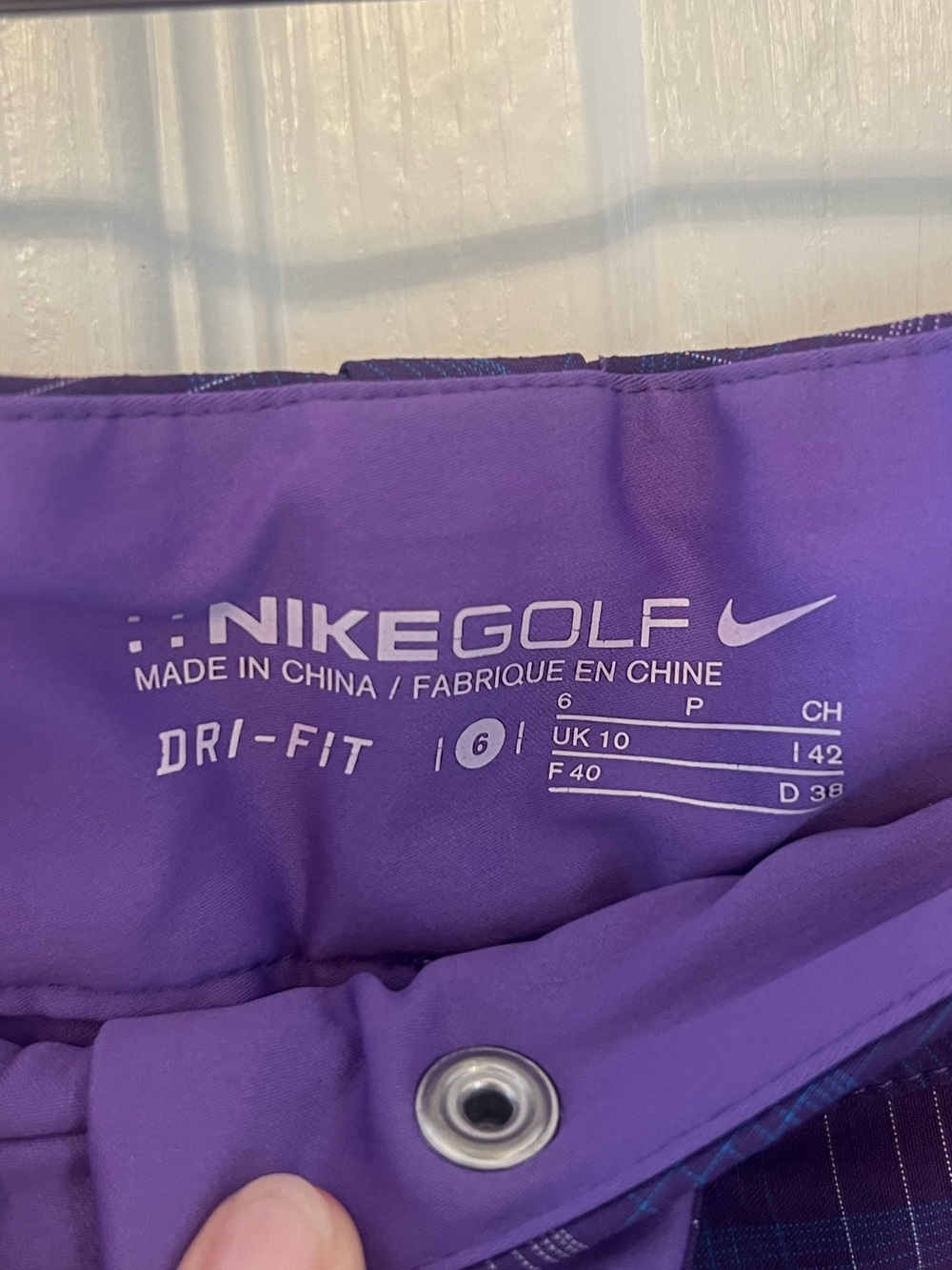 Nike Golf Dri-FIT Purple Plaid Athletic Skirt, Size 6 - Picture 3 of 10